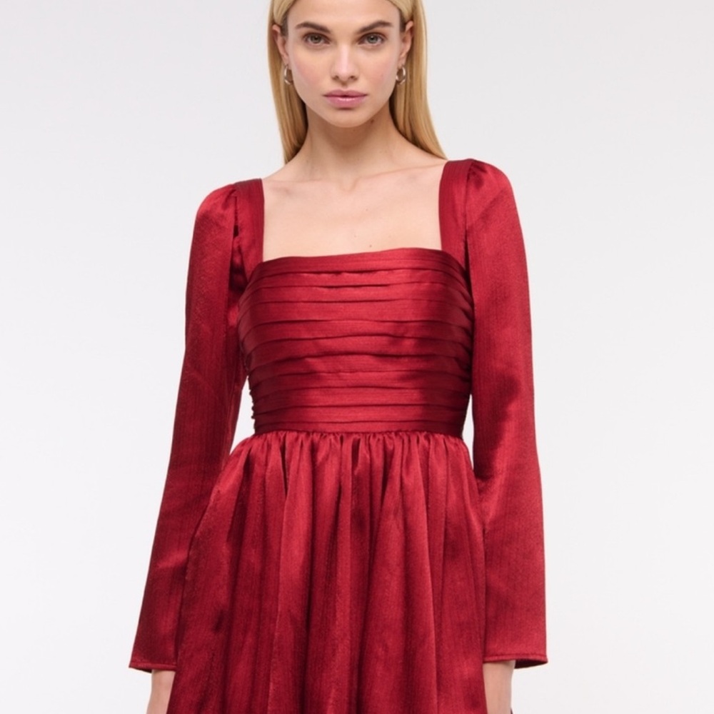 Abercrombie Emerson Drop-Waist Satin Dress